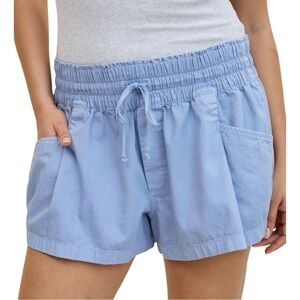Aerie Boho Short 3” Cotton Shorts Mid Rise Womens Light Blue Large Relaxed Fit